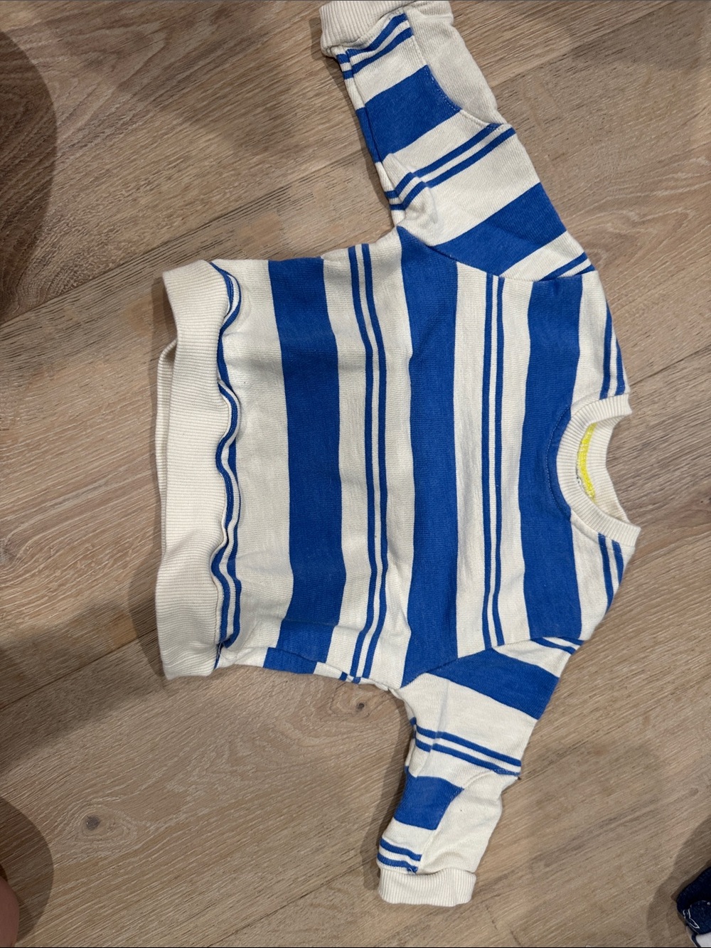 Zara Cream & Blue Striped Baby Knit Top